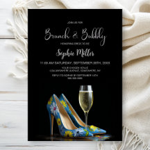 Stylische florale Stiletto-Schuhe Brunch und Bubbl