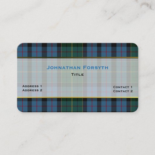 Stylische Forsyth Clan Karierte Custom Business Ca Visitenkarte (Vorderseite)