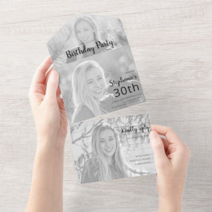 Stylische Foto All-in-One Geburtstag All In One Einladung