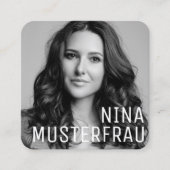 Stylische Foto Visitenkarten Vorlage - Quadratische Visitenkarte (Vorderseite)