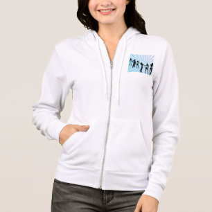 Stylische Frauen Silhouetten Türkisblaue Mode Hoodie
