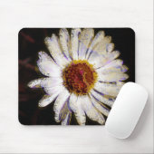 Stylische Funky Abstrakt Daisy White Blume Art Mousepad (Mit Mouse)