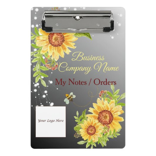 Stylische Gelbblütenblume Gediegenes Geschäft Mini Klemmbrett (Vorderseite)
