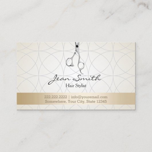 Stylische Geo Circles Hair Stylist Business Cards Visitenkarte (Vorderseite)