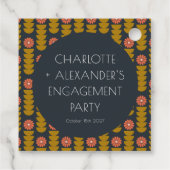 Stylische geometrische Blume - Custom Engagement P Geschenkanhänger (Rückseite)