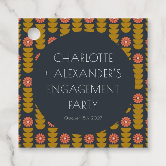 Stylische geometrische Blume - Custom Engagement P Geschenkanhänger (Vorderseite)