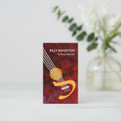 Stylische Gitarre Ocean Ripple Red Grunge Gitarris Visitenkarte (Stehend Vorderseite)