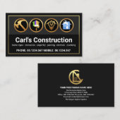 Stylische Gold Border Frame Gray Layers Konstrukti Visitenkarte (Vorne/Hinten)