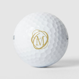 Stylische Gold Decorative Monogram Custom Color Golfball