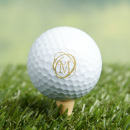 Stylische Gold Decorative Monogram Custom Color Golfball