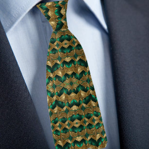 Stylische Gold- und Smaragd-Krawatte Krawatte