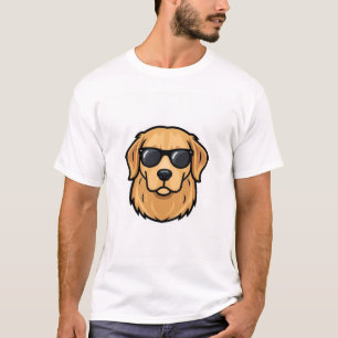 Stylische Golden Retriever-Sonnenbrille-Mascotte - T-Shirt