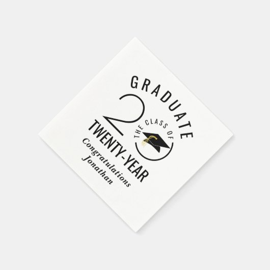 Stylische Graduate Class Year Custom Color Serviette (Ecke)