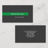Stylische, grau grüne Streifen horizontale Visiten Visitenkarte (Vorne/Hinten)