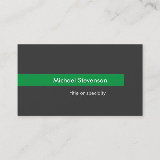 Stylische, grau grüne Streifen horizontale Visiten Visitenkarte (Vorderseite)