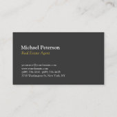 Stylische Graue Gold Color Script Agent Business C Visitenkarte (Rückseite)