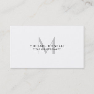 Stylische Graue Monogram Standard Business Card Visitenkarte