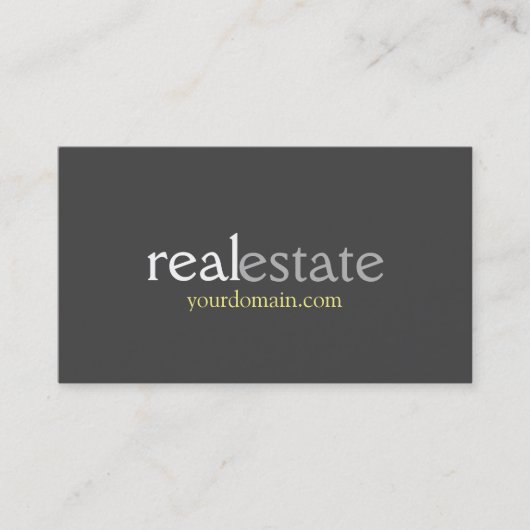 Stylische Graue Real Anwesen Agent Business Card Visitenkarte (Vorderseite)