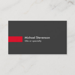 Stylische Graue Red Stripe Standard Business Card Visitenkarte