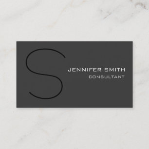 Stylische Graue Schwarze Monogram Standard Busines Visitenkarte