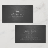 Stylische Graue Scratched Texture Horse Business C Visitenkarte (Vorne/Hinten)