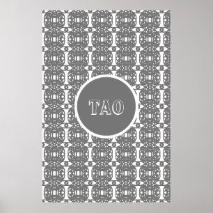 Stylische graue und weiße abstrakte geometrische F Poster