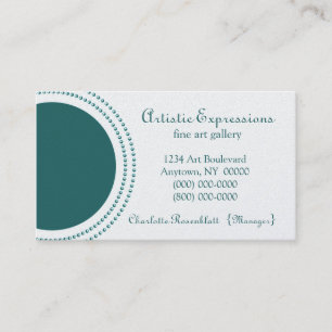 Stylische Half Circles Business Card, Aquamarin Visitenkarte