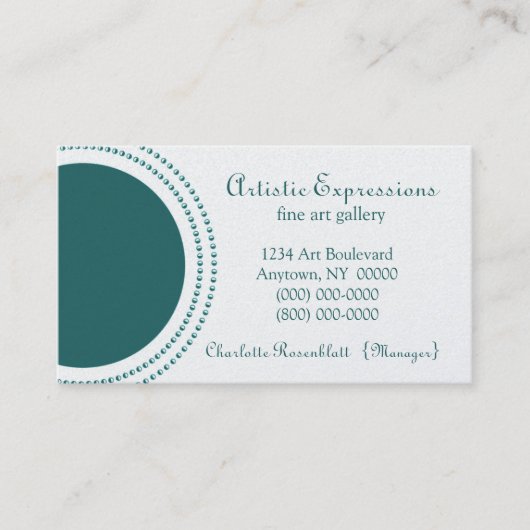 Stylische Half Circles Business Card, Aquamarin Visitenkarte (Vorderseite)