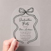 Stylische Hand Drawn Bow & Script Graduation Party Acryleinladungen (Insitu (Handheld))