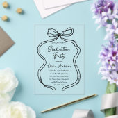 Stylische Hand Drawn Bow & Script Graduation Party Acryleinladungen (In Situ (Hochzeit))