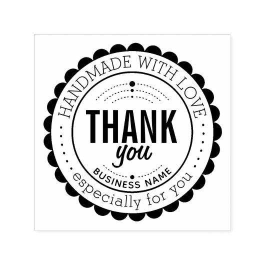 Stylische, handgefertigte Briefmarke Permastempel (Design)