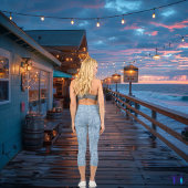 Stylische hellblaue Textur personalisieren Logo un Capri Leggings