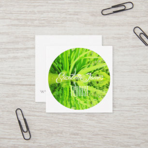 Stylische helle frische grüne Gras-Reflektionskart Quadratische Visitenkarte
