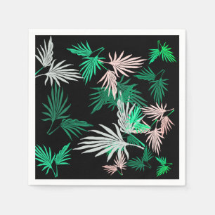 Stylische hellgrüne rosa Palmwedel-Papier-Serviett Serviette