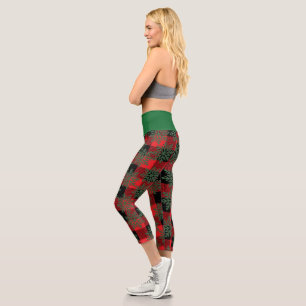 Stylische hochtaillierte Caprihosen für Weihnachte Capri Leggings
