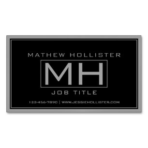 Stylische hübsche graue und schwarze Professionali Magnetische Visitenkarte