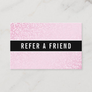 Stylische Imitate Pink Sequin Salon Referenz Kunde Visitenkarte