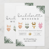 Stylische Junggesellinnen-Abschiedswochenende-Einl Einladung (Vorne/Hinten)
