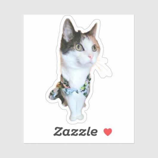 Stylische Katze Lustiger Aufkleber (Blatt)