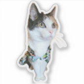 Stylische Katze Lustiger Aufkleber (Vorderseite)