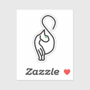 Stylische Kitty Cat Kontur Aufkleber