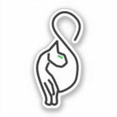 Stylische Kitty Cat Kontur Aufkleber (Vorderseite)