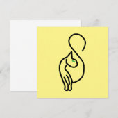 Stylische Kitty Cat Kontur Einladung (Vorne/Hinten)