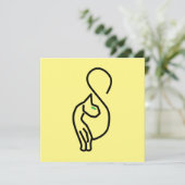 Stylische Kitty Cat Kontur Einladung (Stehend Vorderseite)