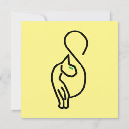 Stylische Kitty Cat Kontur Einladung