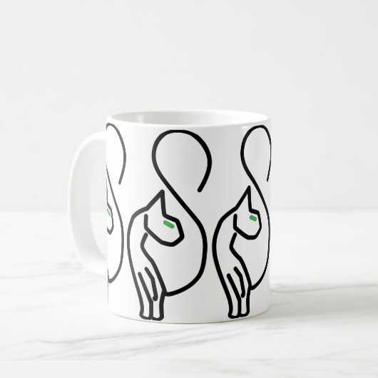 Stylische Kitty Cat Kontur Kaffeetasse (Vorderseite Links)
