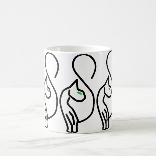 Stylische Kitty Cat Kontur Kaffeetasse (Mittel)