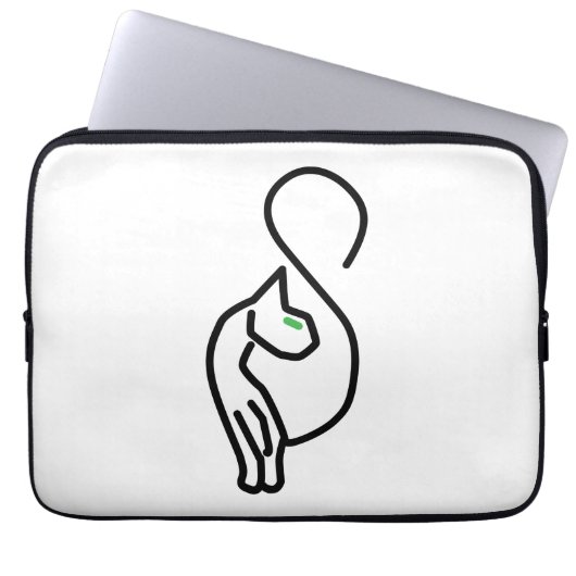 Stylische Kitty Cat Kontur Laptopschutzhülle (Vorderseite)