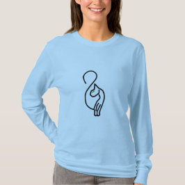 Stylische Kitty Cat Kontur T-Shirt