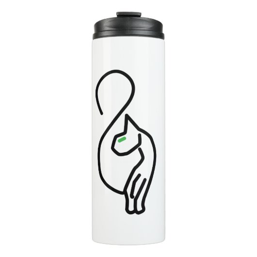 Stylische Kitty Cat Kontur Thermosbecher (Vorderseite)